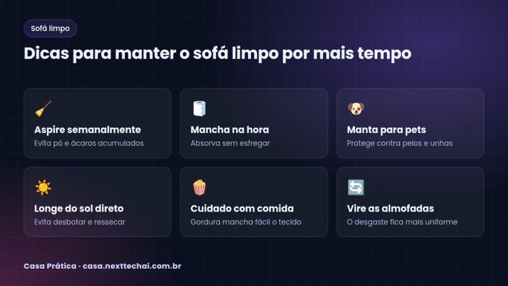 Dicas para manter o sofá limpo por mais tempo