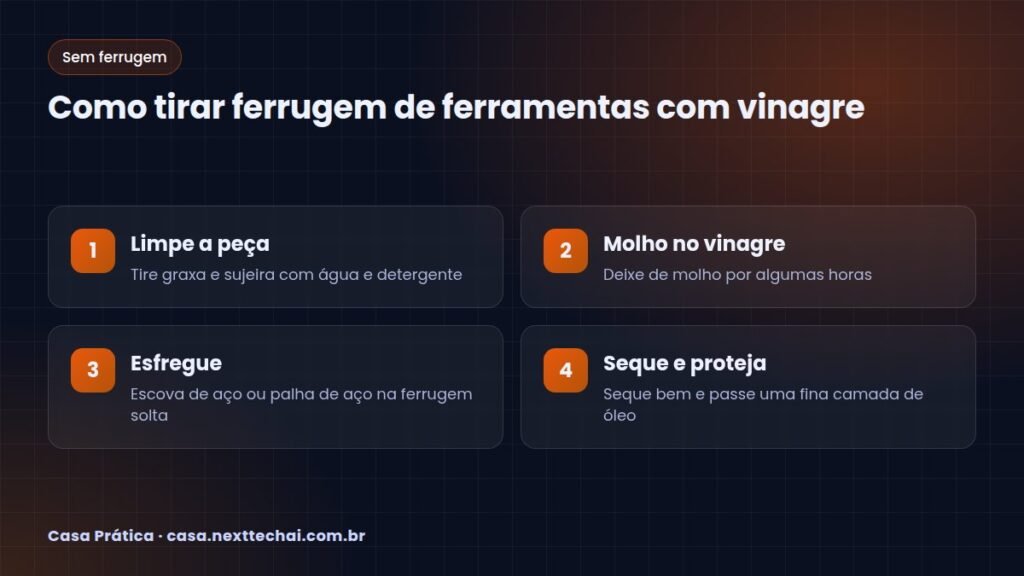 Como tirar ferrugem de ferramentas com vinagre