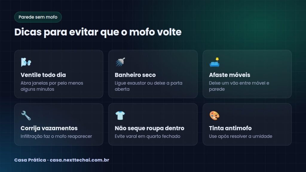 Dicas para evitar que o mofo volte