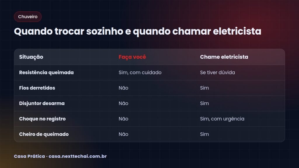 Quando trocar sozinho e quando chamar eletricista